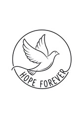 Dove peace hope forever flying bird freedom symbol faith vector art logo