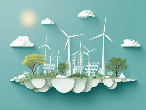 Eco-friendly city on a cloud - Powered by Adobe