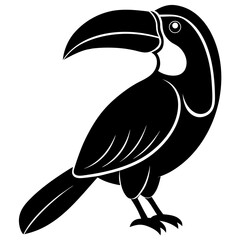 Toucan vector Silhouette on white background 