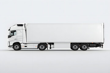 White Truck Side View Professional Photo for Logistics and Transportation Concept
