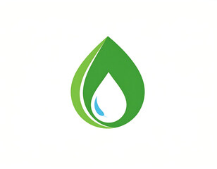 Water drop and leaf, Natural combination:  A captivating minimalist artwork, combining a pristine water drop with a fresh green leaf, symbolizes the essence of life, health, and the environment. 