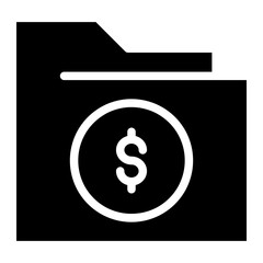 folder coin icon, money folder icon