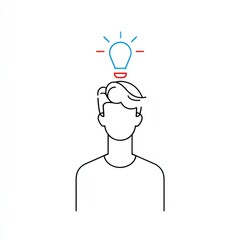 The illustration of a forward-thinking design showcases novel ideas and inspiration, with a human figure epitomizing the inventive power of the mind