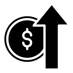 price up, increase icon