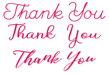 Thank you calligraphy set. Elegant black handwritten script spelling 
