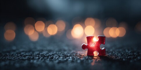 The distinguishing feature of the puzzle piece is a red dot located in the middle, which sets it apart