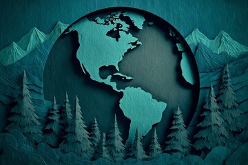 The Earth model, handmade with mountains, forests, deserts, and ocean, includes continents and is ideal for creating educational geography displays