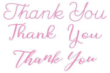 Thank you calligraphy set. Elegant black handwritten script spelling 