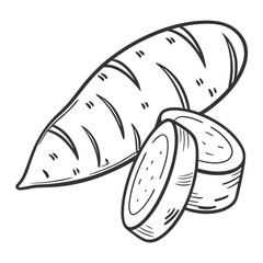 Obraz premium Illustration of carrot with slices for design element