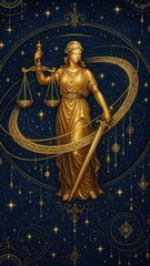 Obraz premium Elegant celestial justice illustration
