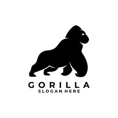 Fototapeta premium Simple gorilla animal logo design icon vector