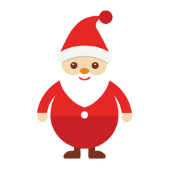 Vector art of a cute cartoon santa claus with a red hat and suit, a festive christmas character for holiday greetings