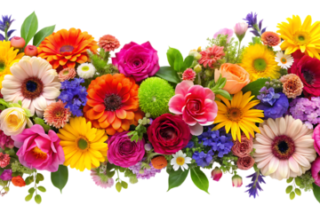 Flower Wreath Isolated on White Background as Transparent. PNG. AI GENERATED
