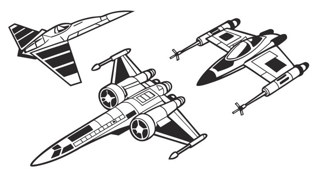 Illustration of three starfighters