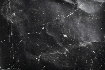 Black wrinkled dirty grunge paper texture with worn stains and dust detail, retro distressed surface abstract vintage rough background illustration