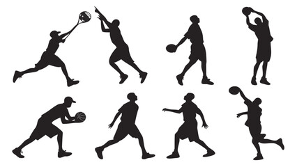Silhouettes of various sports players