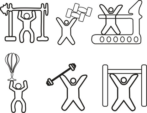 zim icon set. Fitness Healthcare Zim Icon Design a man Like best body icon Creative And Unique style Adobe Illustrator Artwork