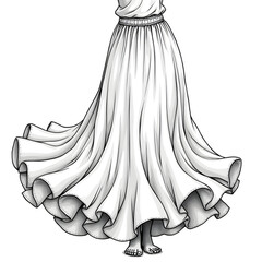 A skirt illustration vector style coloring page