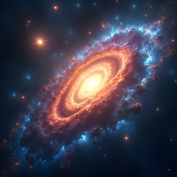 Glowing central object surrounded by vibrant rings of gas and dust in deep space&mdash;capturing cosmic motion, stellar formation, and radiant complexity 