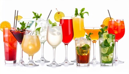 cocktails with fruits and berries