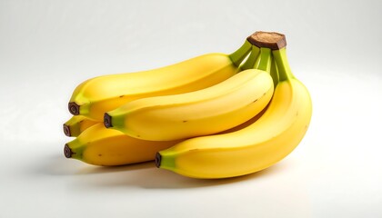 Ripe Yellow Bananas on White. (1)