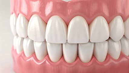 Close-up of clean healthy human teeth and gums – Dentistry, Oral Health, Anatomy, Hygiene, enamel, gum, dental model, medical