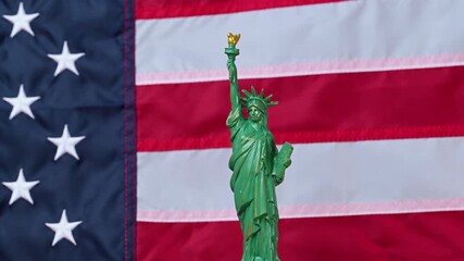american flag with statue of liberty - Powered by Adobe