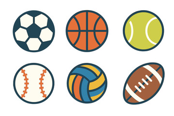 Popular Sports Balls Icons Collection