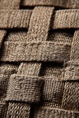Close-Up of Natural Woven Texture Showing Intricate Pattern in Rustic Fiber Material for Home Decor and Crafts