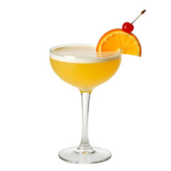 orange cocktail with lemon isolated on transparent background 