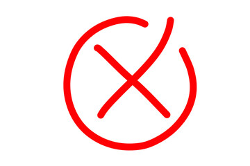 Obraz premium no entry sign, no entry zone, do not enter. Hand drawn circle with cross sign. Oval and bubbles to circle highlight and emphasize isolated on transparent png 