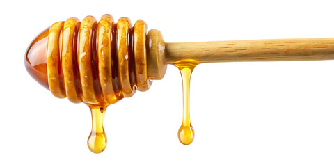 Honey Dripping Liquid Syrup Isolated on White Background as Transparent. PNG. AI GENERATED