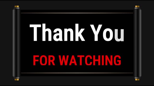 thank you for watching animation video effect on black background
