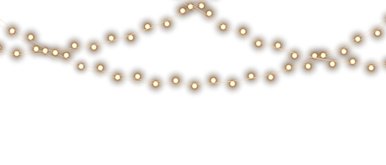 Png christmas lights on a transparent background. Christmas light PNG. Set of Christmas glowing garlands. For advertising invitations, web banners, postcards. Vector. Christmas decoration, LED lam	