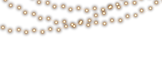 Png christmas lights on a transparent background. Christmas light PNG. Set of Christmas glowing garlands. For advertising invitations, web banners, postcards. Vector. Christmas decoration, LED lam	