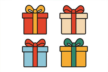 Colorful Gift Boxes with Ribbons and Bows