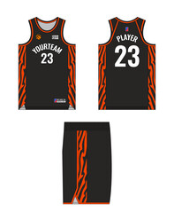 Naklejka premium Basketball jersey template design, basketball uniform mockup design, vector sublimation sports apparel design, jersey basketball ideas.