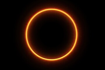 Circular glowing orange frame on black background