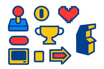 Obraz premium Retro Arcade Game Icons Set