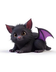 Obraz premium Vampire Bat Character with Glowing Eyes