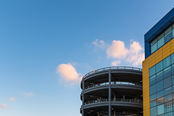 IKEA spiral parking lot in Baoshan District, Shanghai at dusk