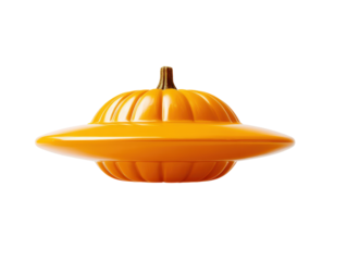 A single glossy yellow pattypan squash with a unique flying saucer shape and scalloped edges.