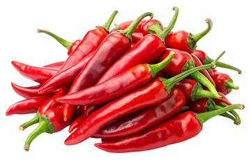 Ripe Red Hot Chili Peppers Vegetable Isolated on White Background as Transparent. PNG. AI GENERATED