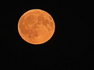 Obraz premium photo of the moon (Supermoon, sturgeon moon, full moon) at night