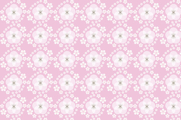 Seamless floral pattern, hand-drawn flower, pastel botanical, fabric print