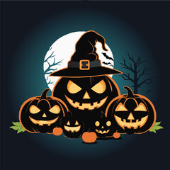 Halloween background with pumpkin