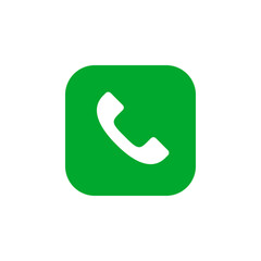 Phone or handset green vector rounded square icon