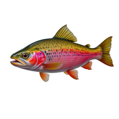 Fototapeta premium Colorful Rainbow Trout Swimming in Clear Freshwater Environment