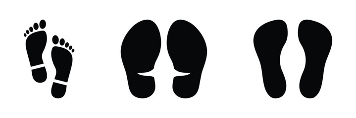 Footprints flat vector icon on white background