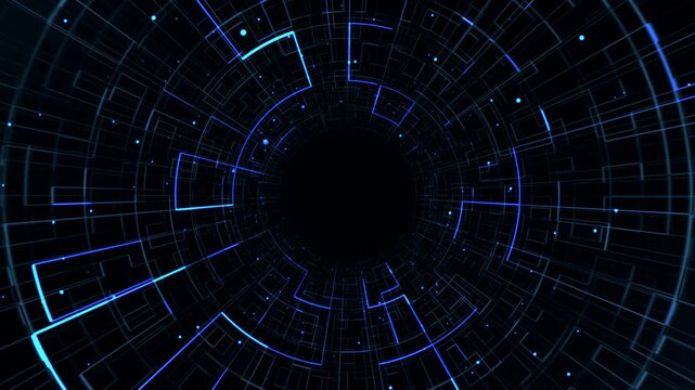 Data Tunnel Digital Animation Background 
